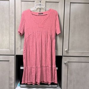 Ruffle hem smock dress